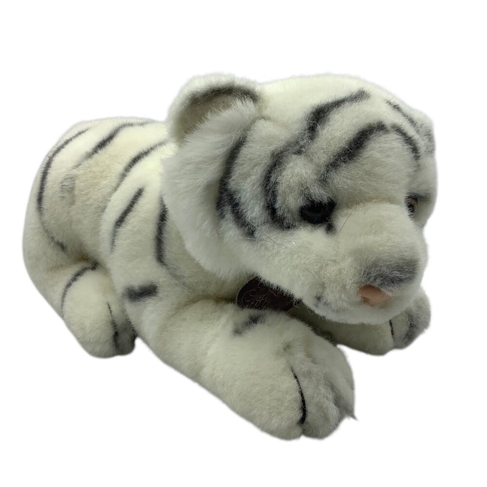 Vintage 1988 Geoffrey Inc. White Bengal Tiger Plush Toy 14" Realistic